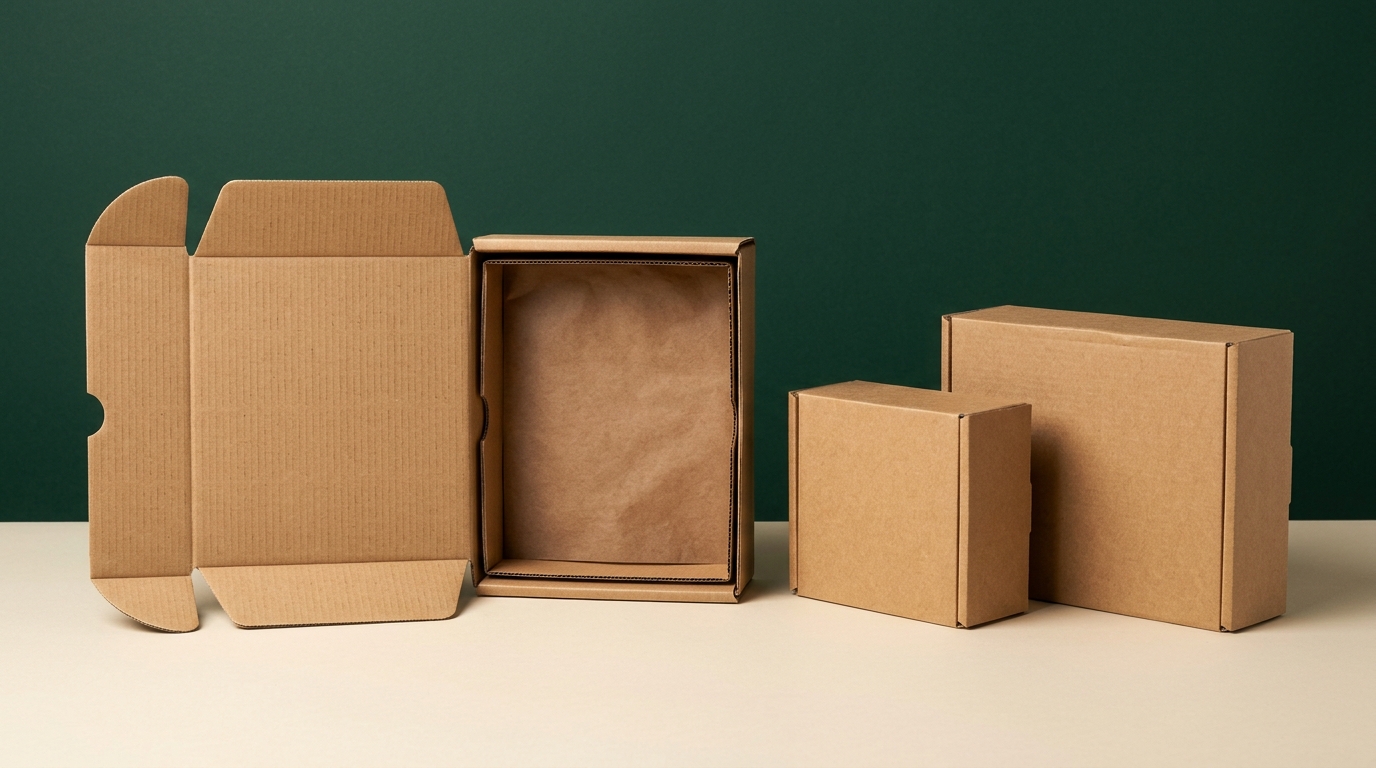 VotkaBox high-quality kraft mailer boxes showing tuck-in design